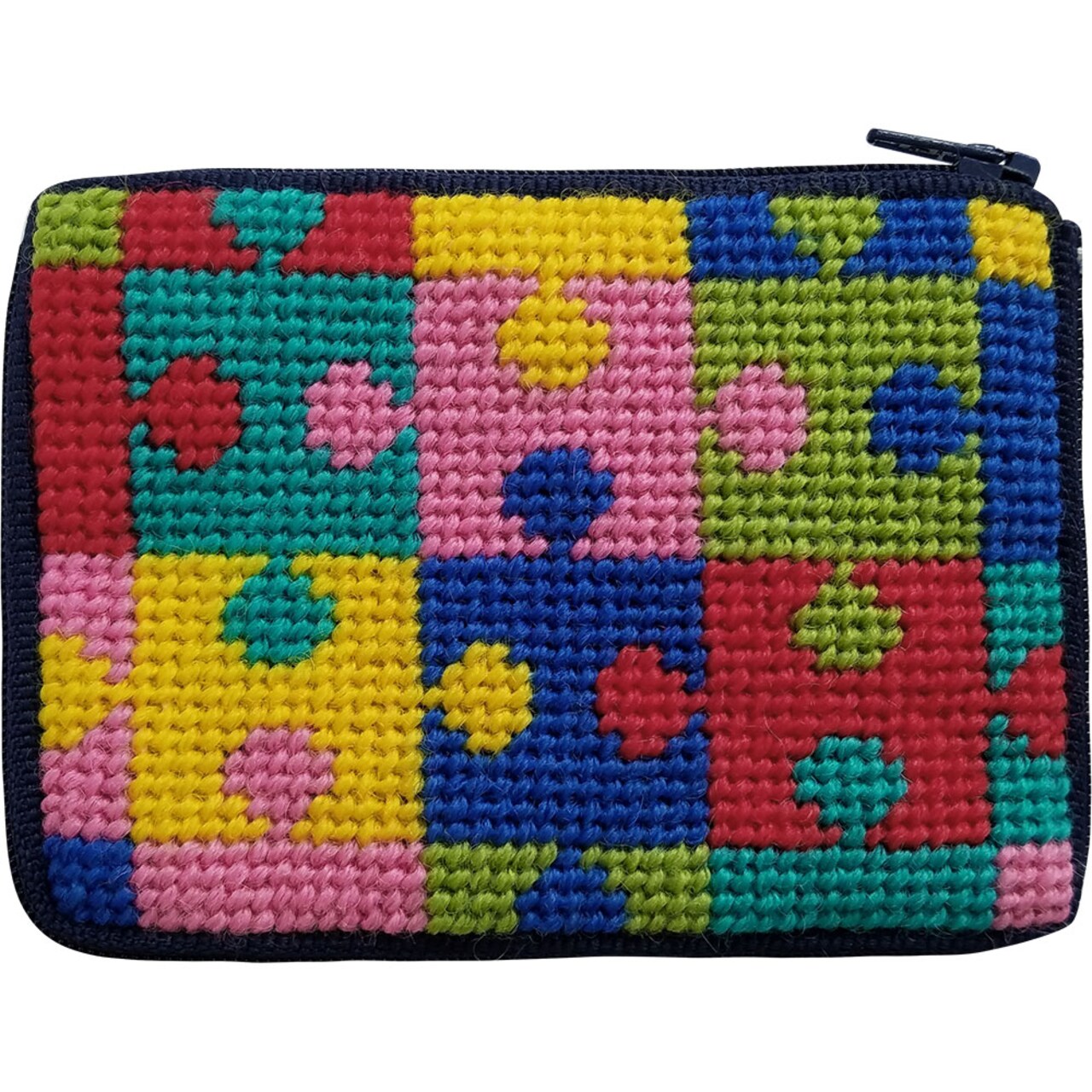 Stitch and Zip Kids Coin Case Needlepoint Kit Puzzle Pieces SZ8105